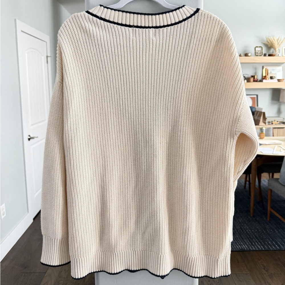 NWT Old Navy Cream Cardigan with Black Trim - XL - Picture 4 of 4